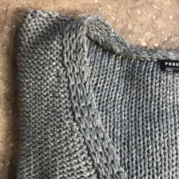 Peruvian Connection 100% Pima cotton sweater, XS, green - Picture 11 of 12